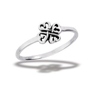 Sterling Silver Celtic Four Hearts Ring